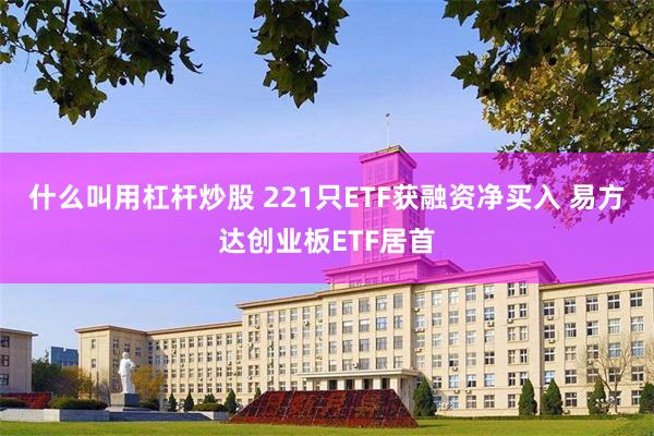 什么叫用杠杆炒股 221只ETF获融资净买入 易方达创业板ETF居首