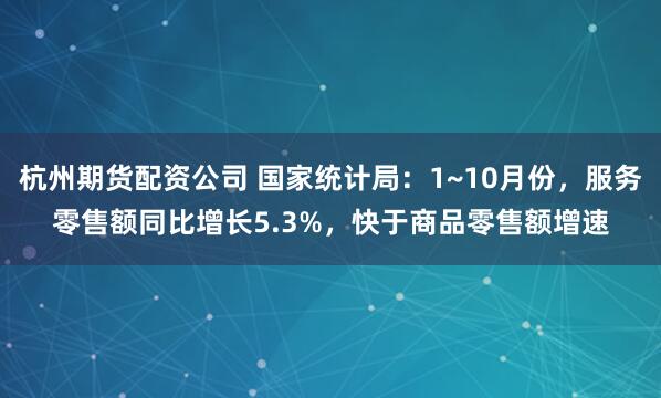 杭州期货配资公司 国家统计局:1~10月份,服务零售额同比增长5.3%,快于商品零售额增速
