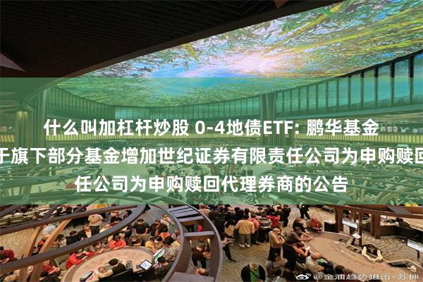 什么叫加杠杆炒股 0-4地债ETF: 鹏华基金管理有限公司关于旗下部分基金增加世纪证券有限责任公司为申购赎回代理券商的公告
